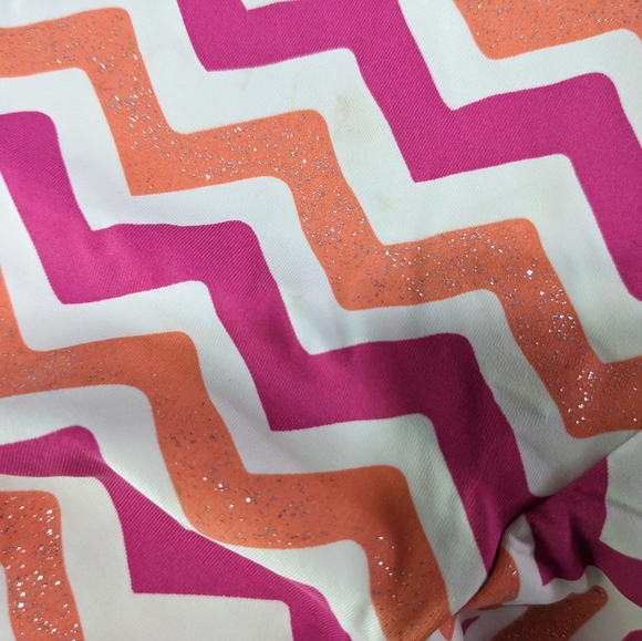 Garnet Hill Kids One-Piece Swimsuit Girls 8 Chevron Pattern - Picture 13 of 16